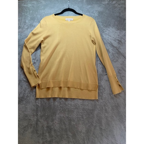 Philosophy Republic Clothing Sweaters - Philosophy Republic Clothing Mustard Yellow Gold Button Cuff Sweater Women Small